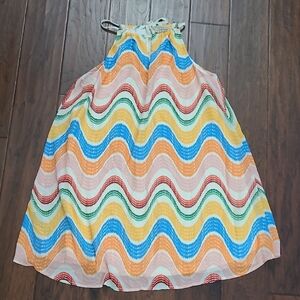 Flying Tomato Colorful Wavy Patterned Halter Style Dress size Medium